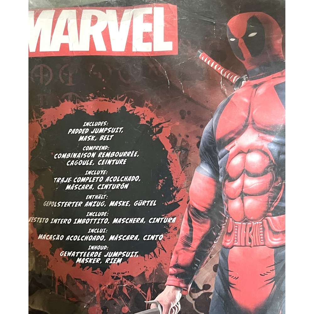 Rubie's Marvel Mens XL Deadpool Muscle Chest Costume Mask Belt #810109